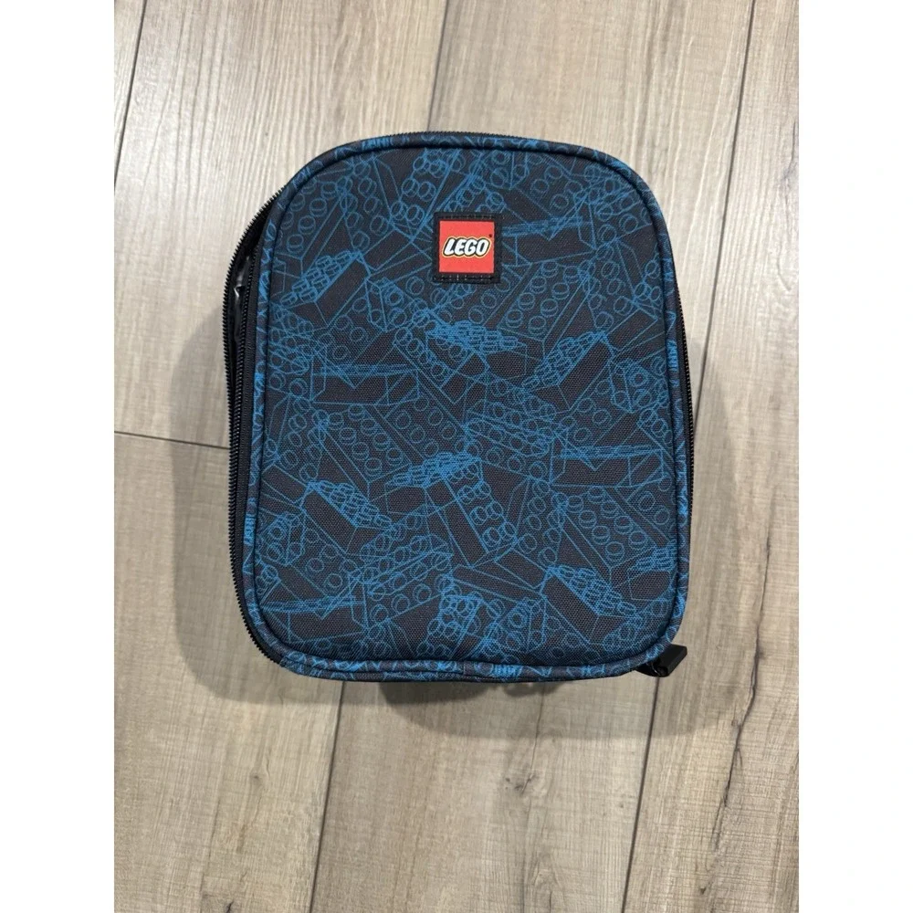 Lego Lunch Box Boys Black‎ Blue Bricks Classic Lunchbox